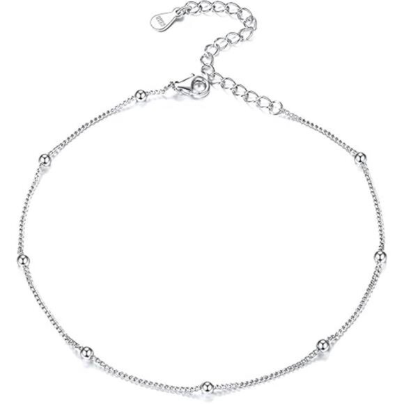 925 Sterling Silver Ankle Bracelet for Women, Simple Cuban Link/Figaro/Twisted - Picture 14 of 14